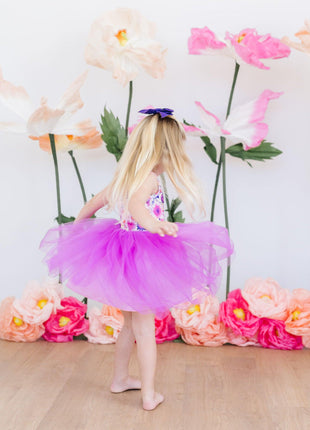 Model Wearing Purple Perfection Tank Tutu Dress