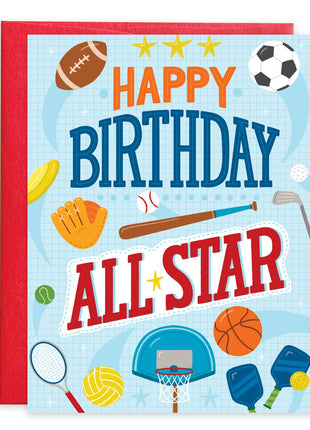 Gina B Designs Birthday Greeting Card - All Star Sports