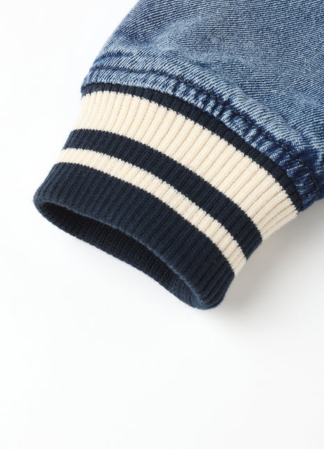 Rylee & Cru Varsity Jacket || Indigo Denim Details