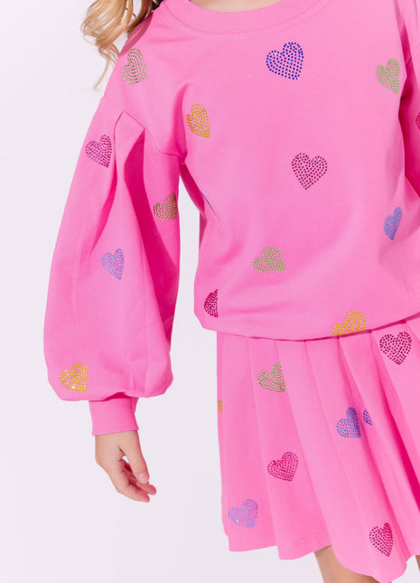 Model Wearing Lola and The Boys Pink Sparkle Hearts Set