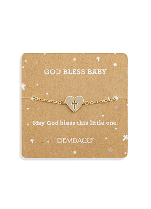 Demdaco God Bless Baby Lamb + Bracelet Set