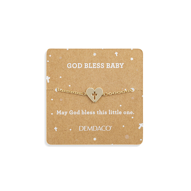 Demdaco God Bless Baby Lamb + Bracelet Set