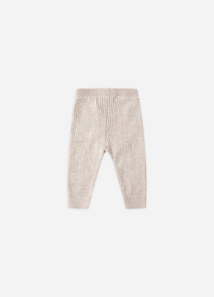 Quincy Mae Rib Knit Legging || Heathered Oatmeal Back
