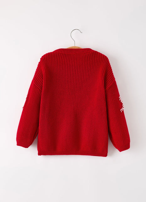 Rylee Faith Designs Mom and Me Winter Christmas Red "Merry" Pullover Sweater Back