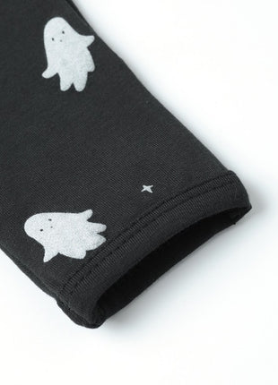 Quincy Mae Bamboo Zip Footie || Ghosts Details