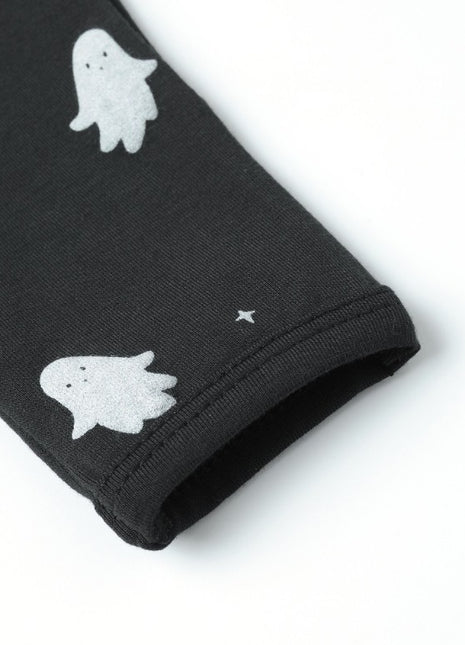 Quincy Mae Bamboo Zip Footie || Ghosts Details