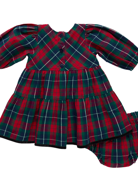Pink Chicken Baby Girls Maribelle Dress Set - Red Tartan Back