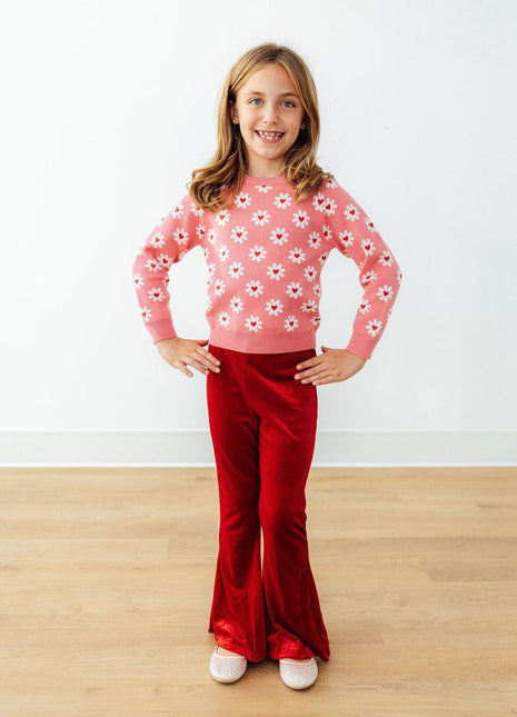 Model Wearing Mila & Rose Daisy Delight Sweater