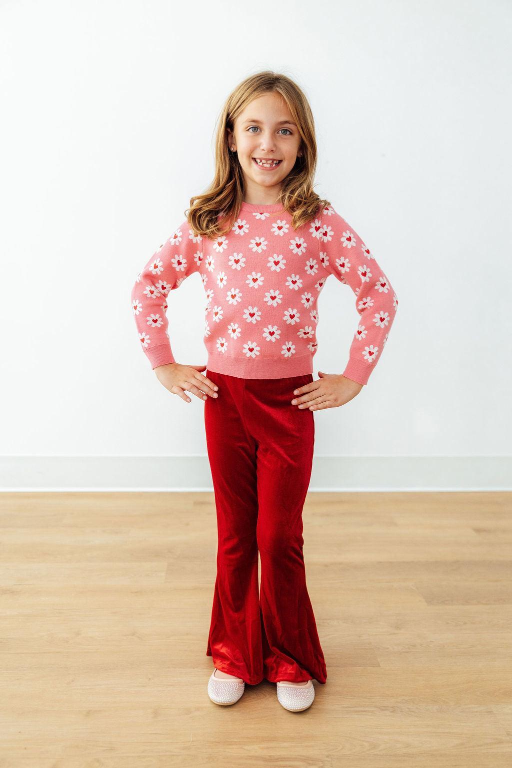 Model Wearing Mila & Rose Daisy Delight Sweater