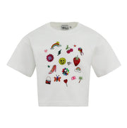 Lola And The Boys Sparkle Doodle Crop T-shirt Front