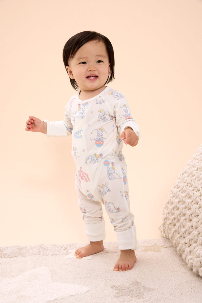 Model Wearing Magnetic Me Dumbo Circus Magnetic Convertible Footie
