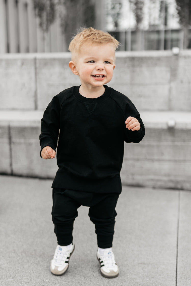 Model Wearing Little Bipsy Jogger - Black