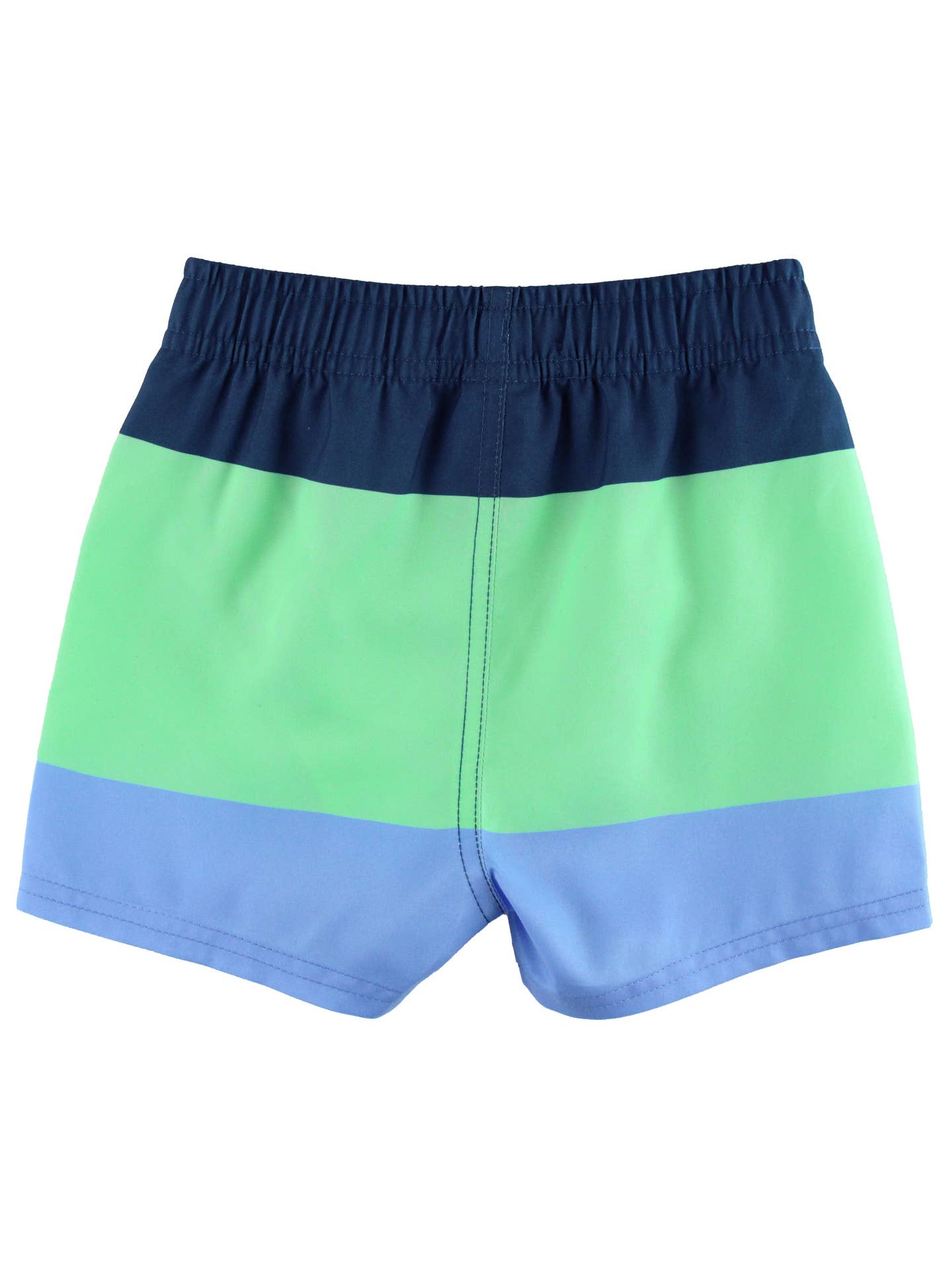 Rufflebutts + Ruggedbutts Boys Mint & Blue Color Block Swim Trunks Back 