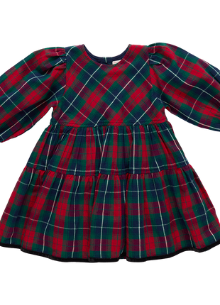 Pink Chicken Girls Maribelle Dress - Red Tartan Front
