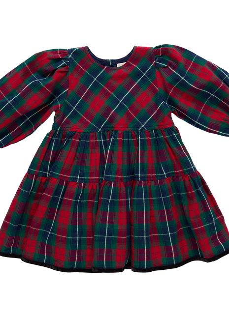 Pink Chicken Girls Maribelle Dress - Red Tartan Front