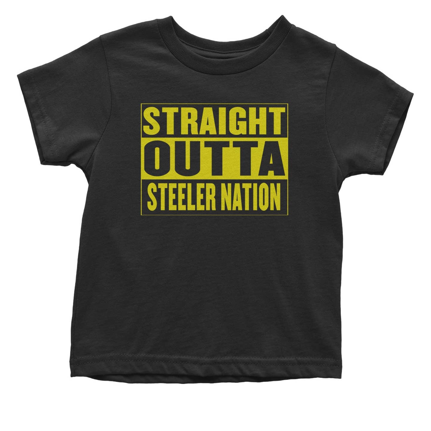 Expression Tees Straight Outta Steeler Nation Football Infant One-Piece Romper Bodysuit and Toddler T-Shirt