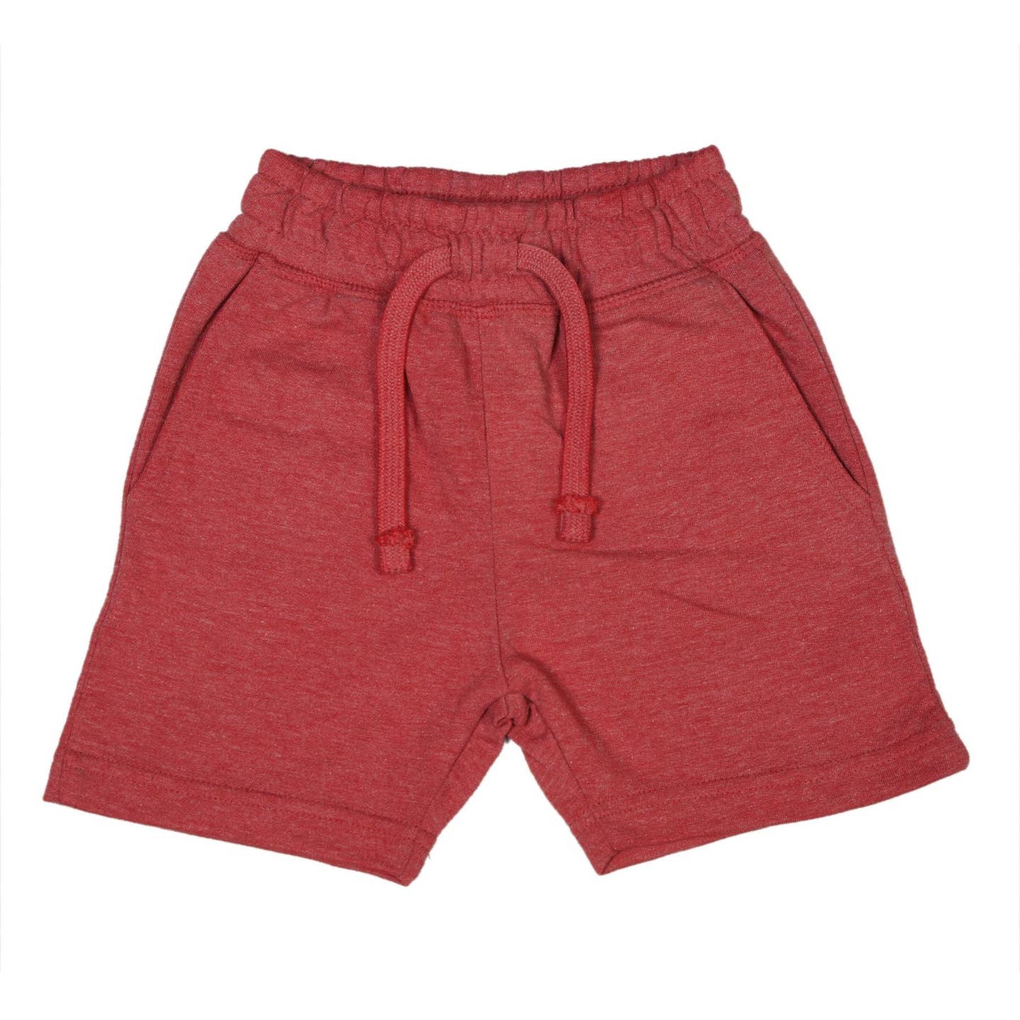 Baby Steps And Mish Kids Kids Heathered Comfy Shorts - Red Front