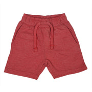 Baby Steps And Mish Kids Kids Heathered Comfy Shorts - Red Front