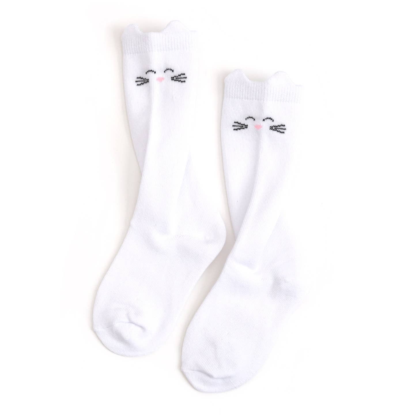 Little Stocking Co. White Cat Knee High Socks