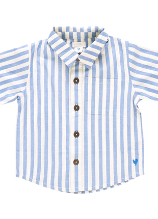 Pink Chicken Boys Jack Shirt - Blue Stripe Front 
