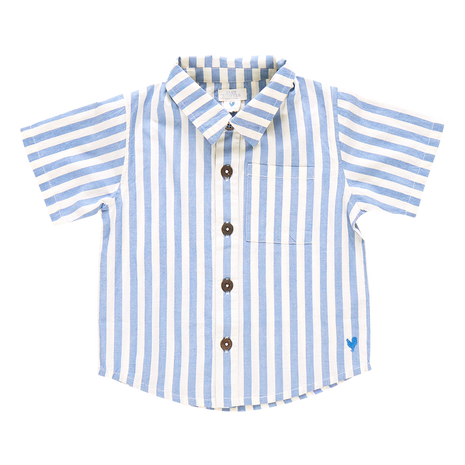 Pink Chicken Boys Jack Shirt - Blue Stripe Front 
