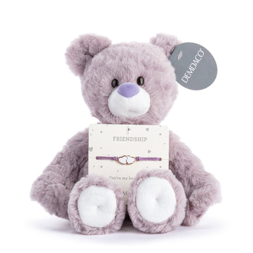 Demdaco Friendship Purple Bear - 8in