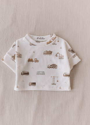 PETITE EvelinaApparel Ribbed t-shirt / cars & trucks