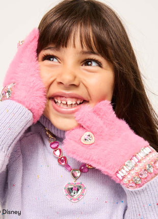Model Wearing Super Smalls Disney Minnie Mouse Gloves