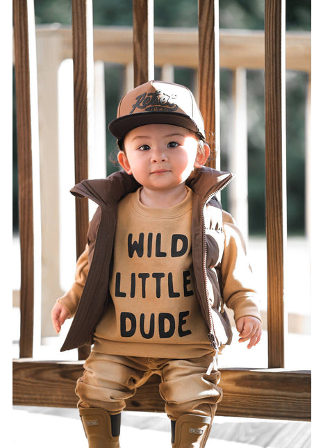 Model Wearing Will Little Dude | Boys Fall Sweatshirt