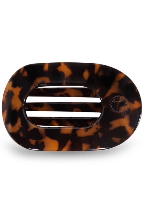 Teleties Round Flat Hair Clip | Small | Tortoise