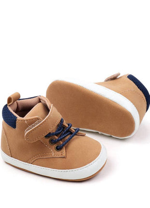 Kids Charm Online Khaki Cute Boy Baby Shoes w/ Velcro. MY3192
