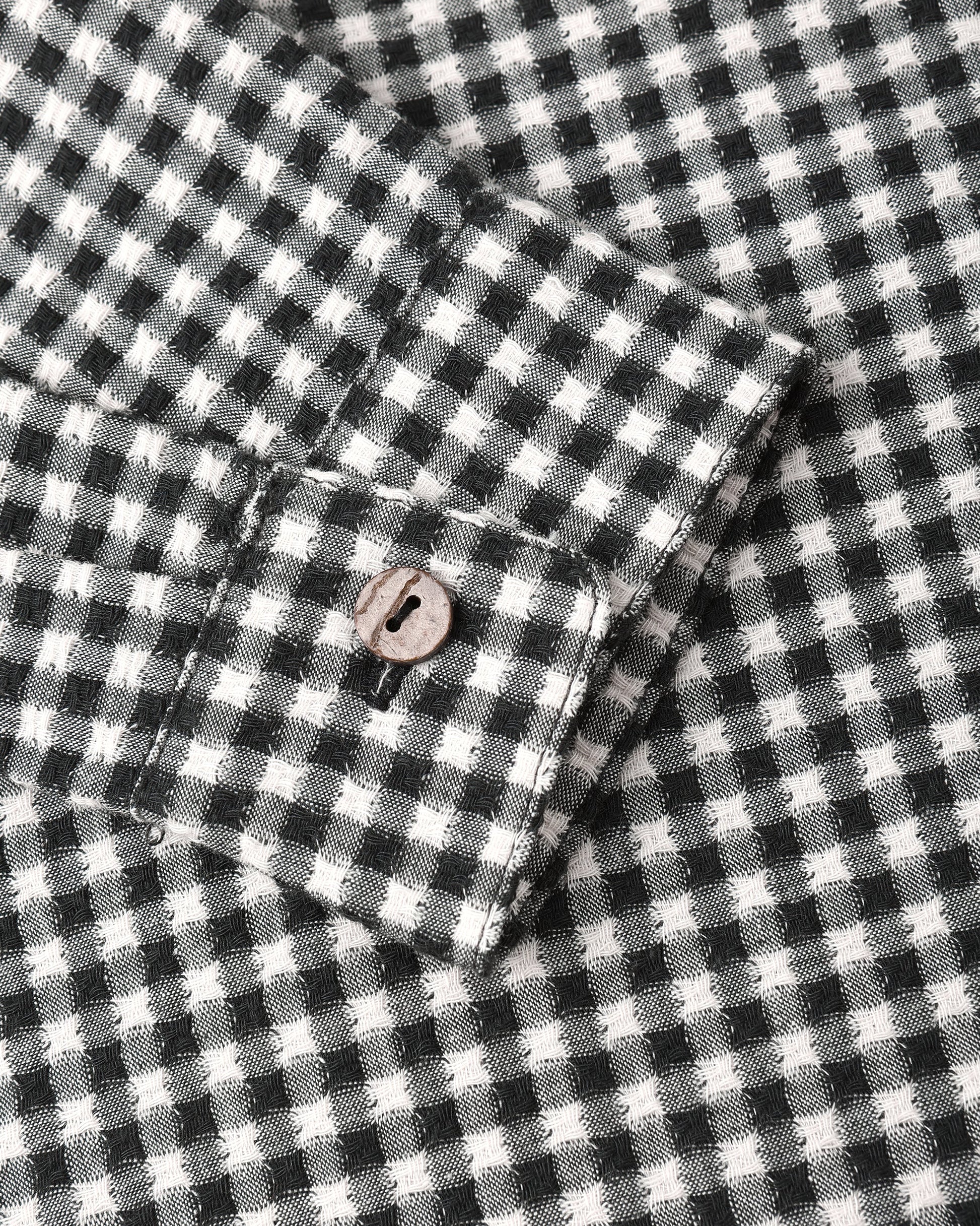 Rylee + Cru Collared Long Sleeve Shirt || Black Gingham Details