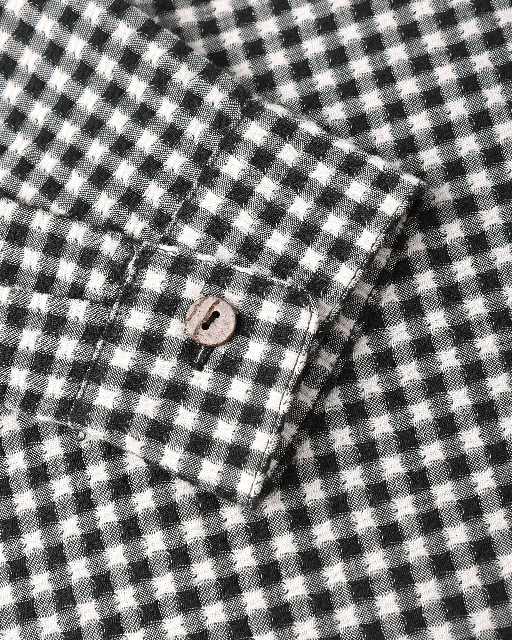 Rylee + Cru Collared Long Sleeve Shirt || Black Gingham Details
