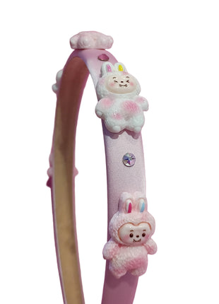 Bari Lynn Labubu Inspired Charm Headband - Light Pink