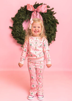 Model Wearing Sweet Winks Nutcracker Trellis Christmas Sweatshirt - Ballet