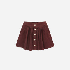 Rylee & Cru Button Front Mini Skirt || Burgundy Front