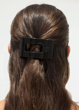 Teleties Flat Rectangle Hair Clip | Small | Jet Black
