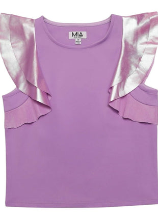 MIA New York Purple Flutter Top