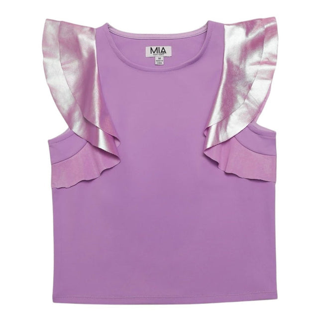 MIA New York Purple Flutter Top