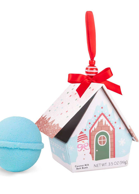 Cait + Co Cait + Co Bath Bomb Christmas Ornament House - Blue