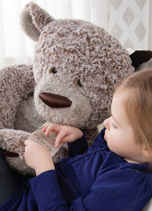 Model With Demdaco Giving Collection Jumbo Giving Bear Stuffed Animal 36"