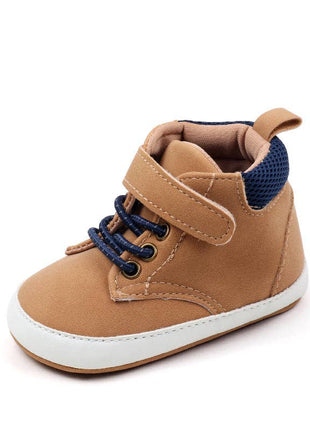 Kids Charm Online Khaki Cute Boy Baby Shoes w/ Velcro. MY3192