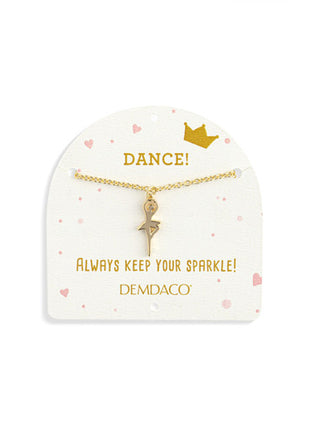 Demdaco Pink Bunny + Dance Necklace - 9in