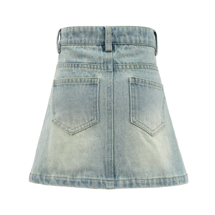 Lola And The Boys Cutie Bows Denim Skirt Back