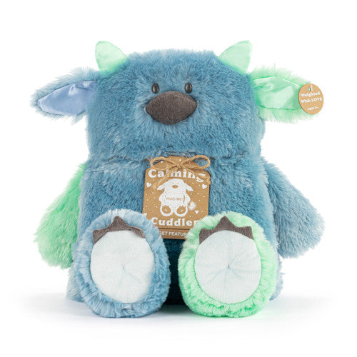 Demdaco Calming Cuddlers Blue Monster Stuffed Animal 14"
