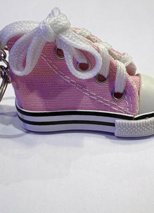 Love And Repeat Canvas Rubber Sole Sneakers Novelty Key Chain - Pink