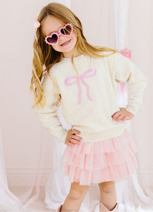 Model Wearing Sweet Winks Ballet Bow Tiered Tutu