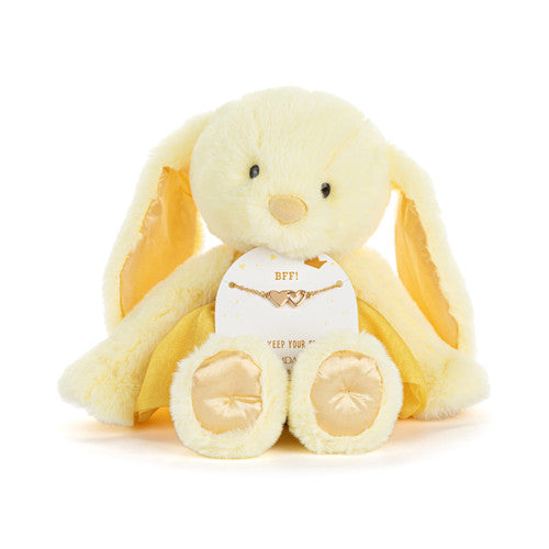 Demdaco Yellow Bunny + BFF Necklace