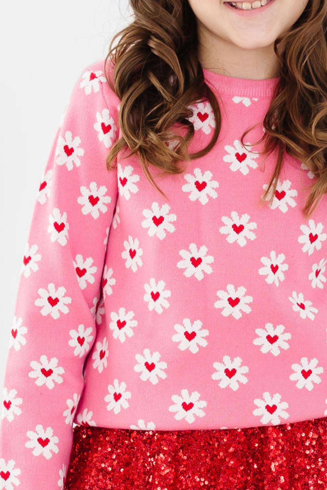 Model Wearing Mila & Rose Daisy Delight Sweater