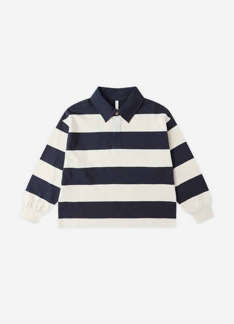 Rylee & Cru Rugby Polo || Navy Stripe